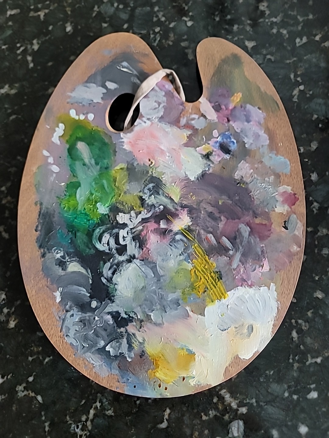 Painting Wood Art Pallette 1950 Impressionistic Wall Art Patina 15×11 1/2