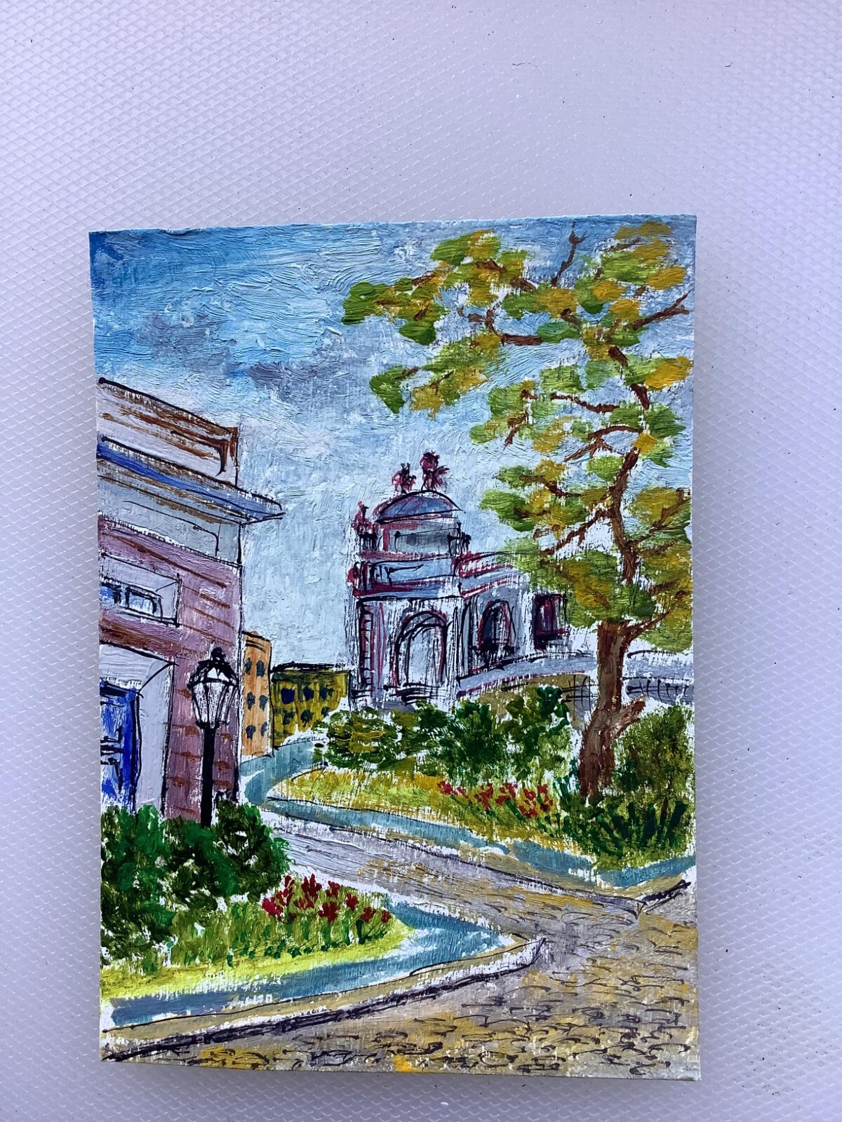 Ukraine Odesa City view ACEO original oil painting art signed Inna Merkushova