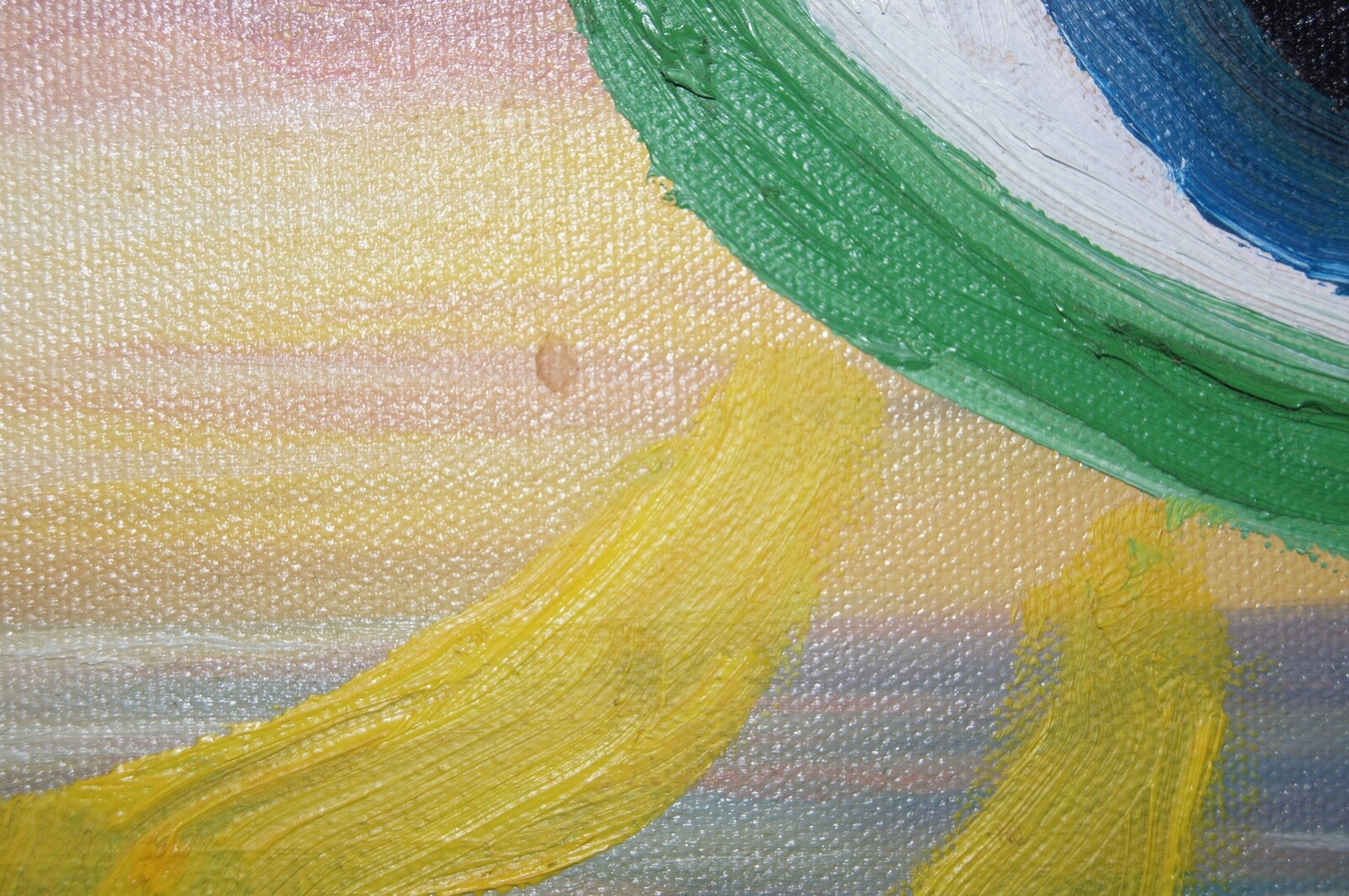 BEACH EYE UFO Psychedelic Ancient Mod Original Oil Painting ALEX CROWLEY Signed