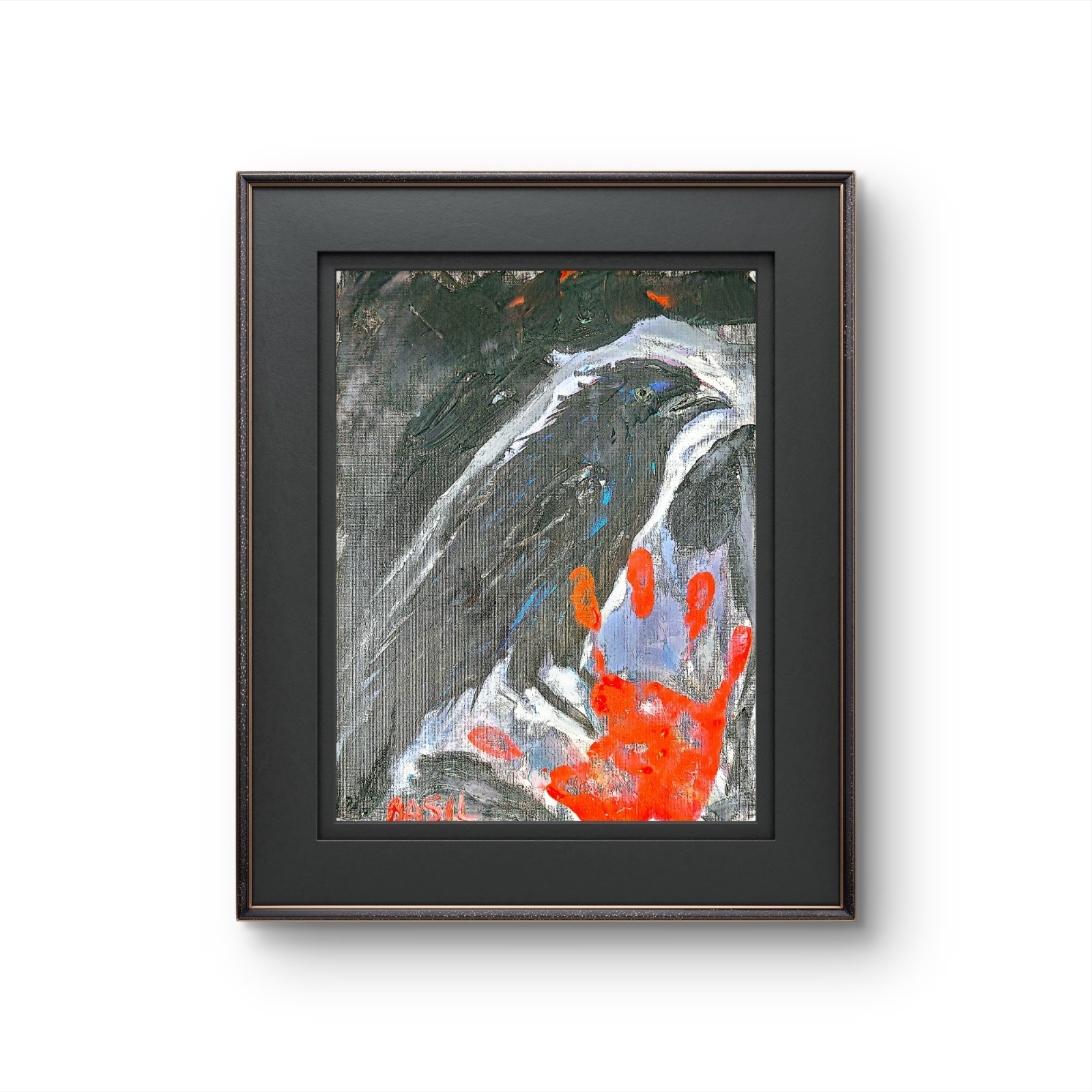 Raven Red Road Unique Abstract Expressionism Wall Art Canvas Board 11×14