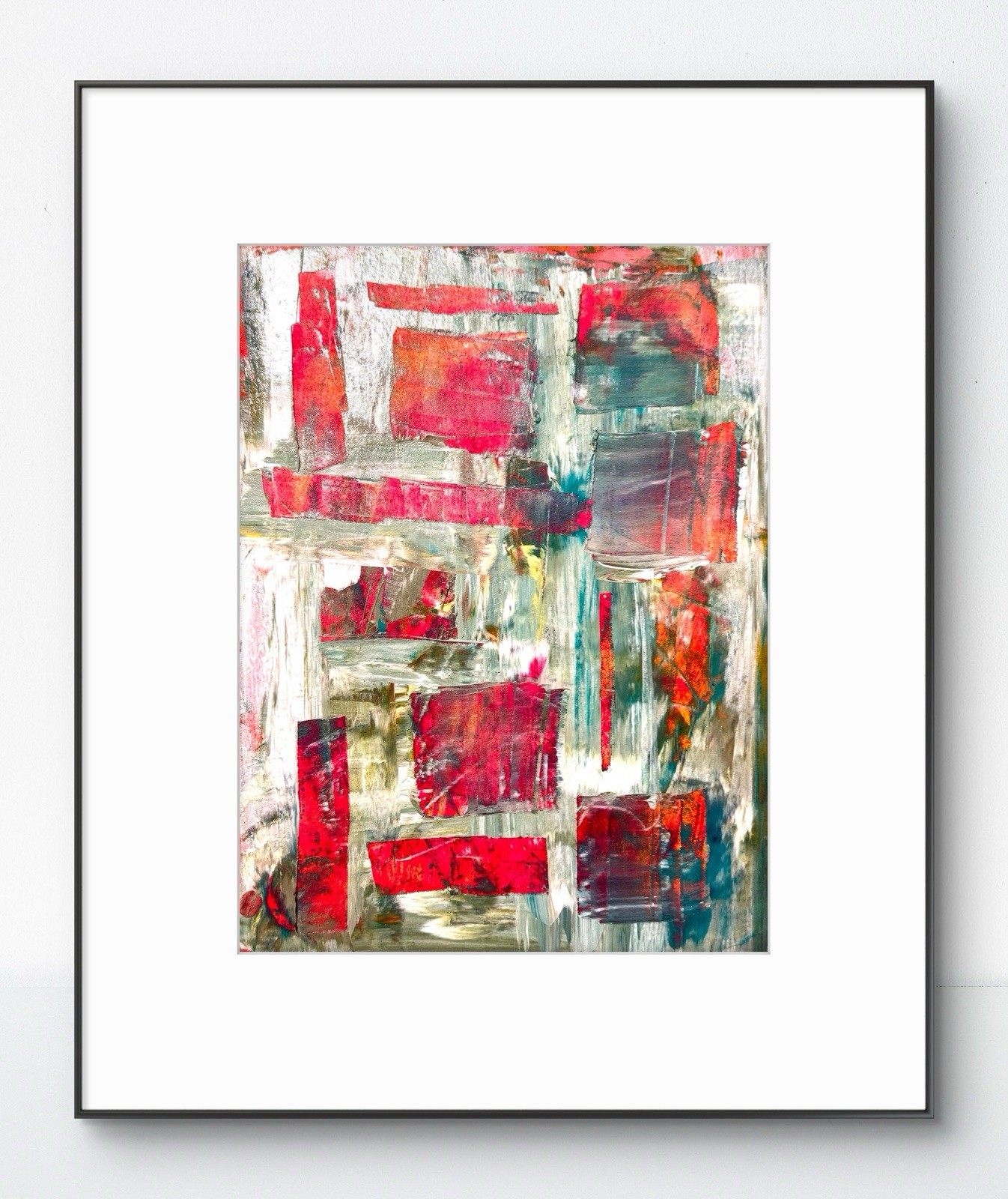 Original Abstract Expressionism 9X12 Windows Paper Ink Handmade Signed 14