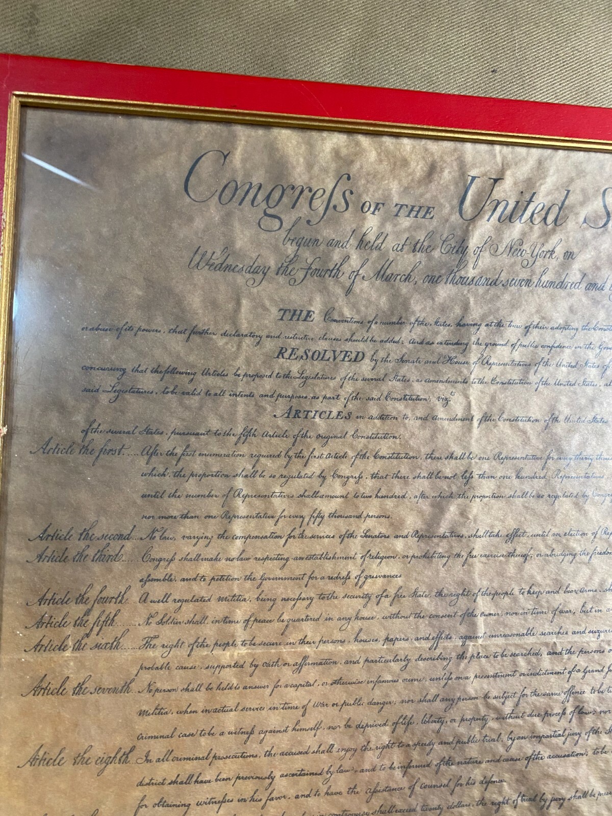 «Congress Of The United States» Print On Parchment Paper – Framed