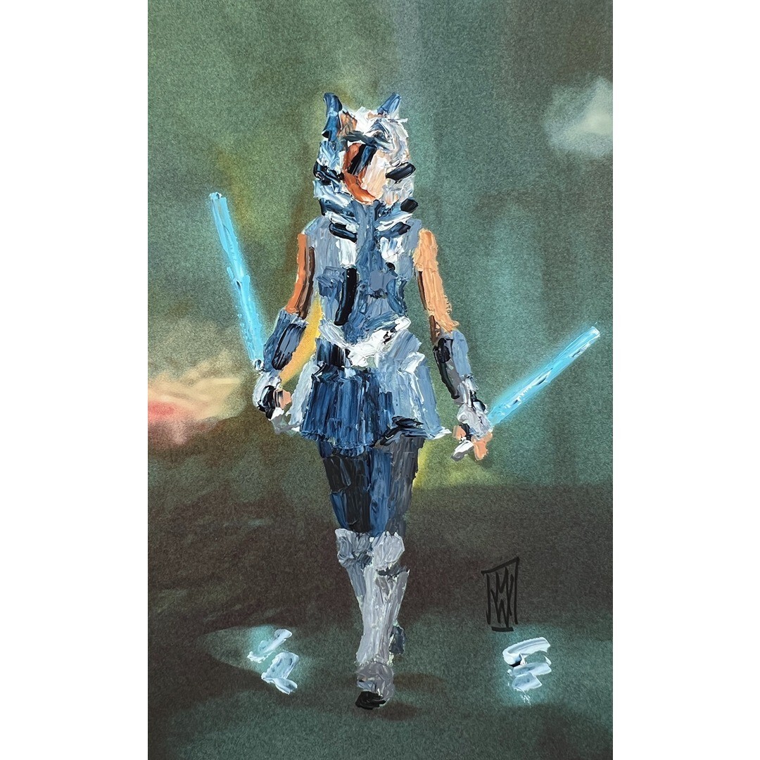 ORIGINAL Abstract Ahsoka Tano The Clone Wars Star Wars Wall Art Painting 11×17