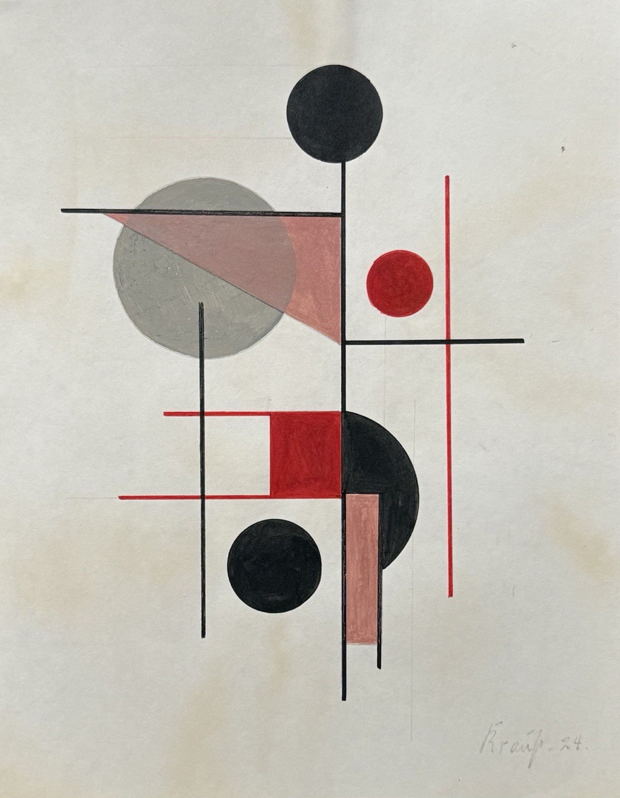Krause (Signed, 1924) – Abstract Geometric Composition –