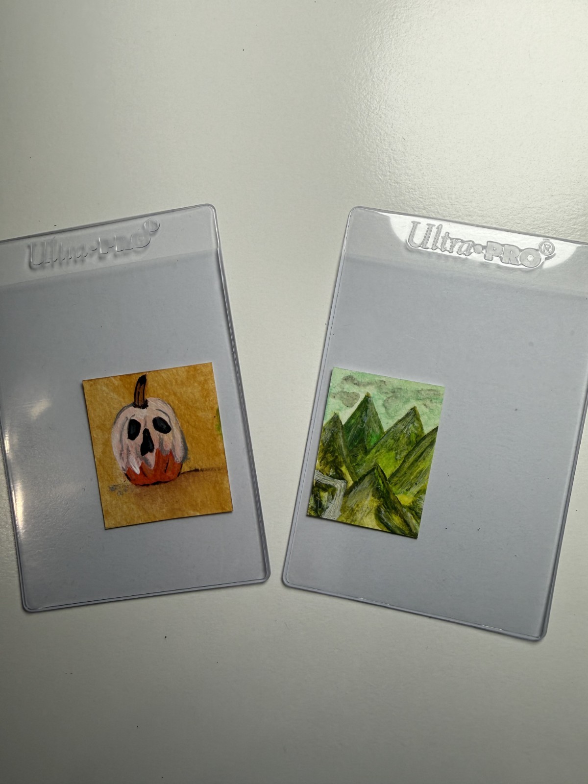 Tiny Set ACEO Original Acrylic Mini Art Card Signed Stephanie Cooper