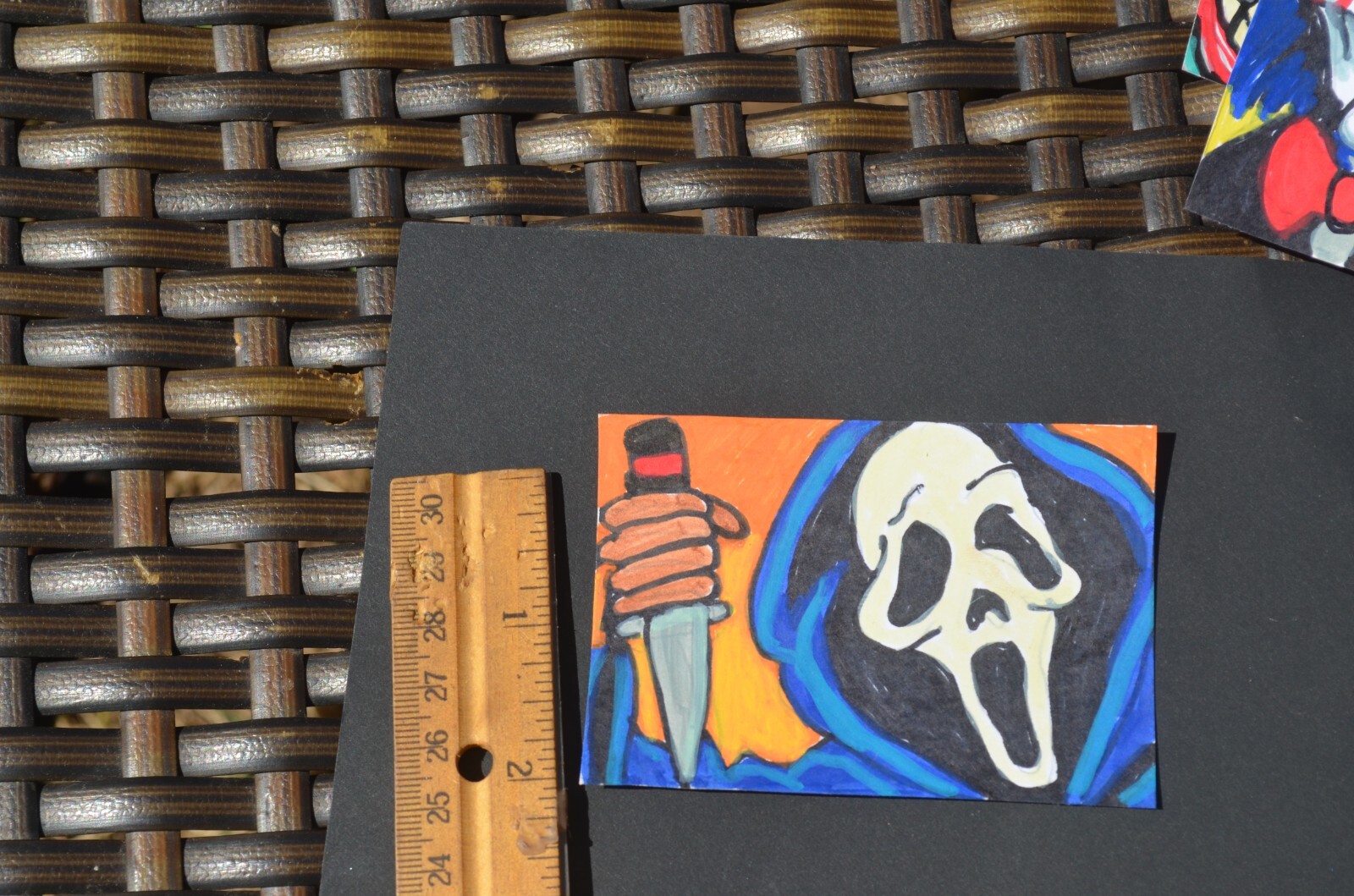 ACEO Original Art Comic Horror Scream Killer Original not print mixed media