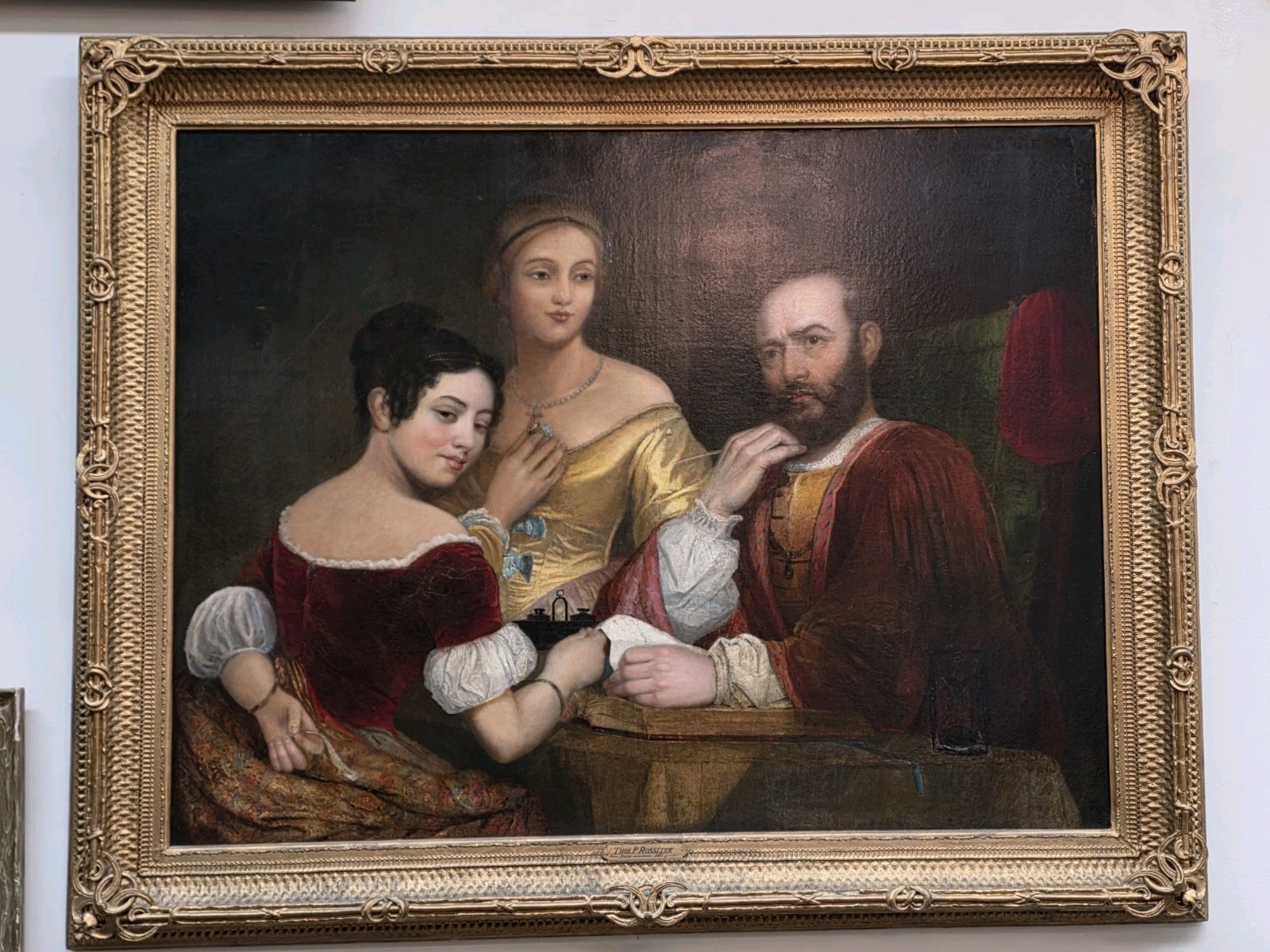 HUGE Thomas Prichard Rossiter 60″ x 61″ Oil Painting PARIS 1841