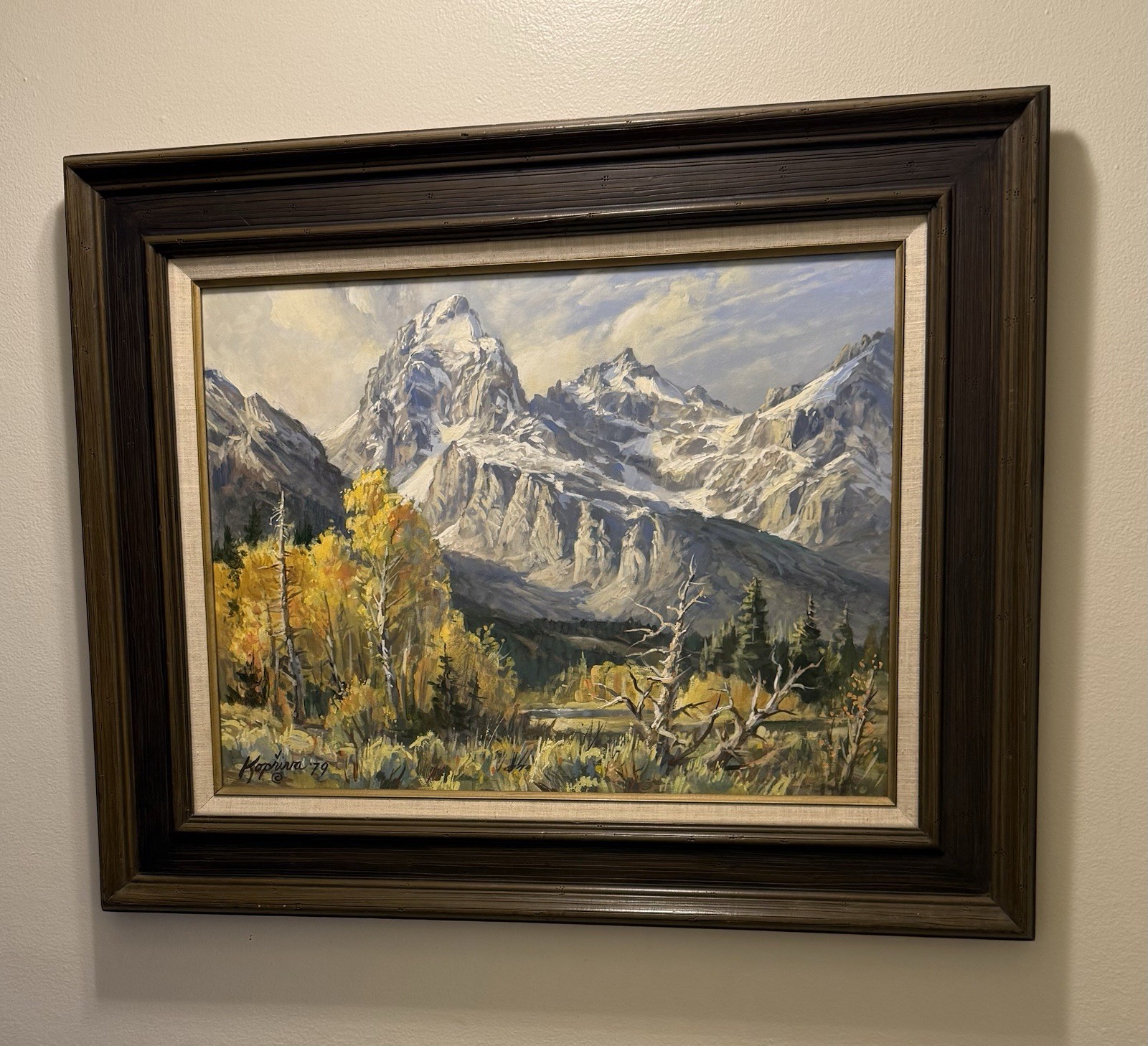 GRAND TETON- “SEPTEMBER MAJESTY”-RARE,Signed, 1ofaKind- 1979 – M.Kopriva,artist