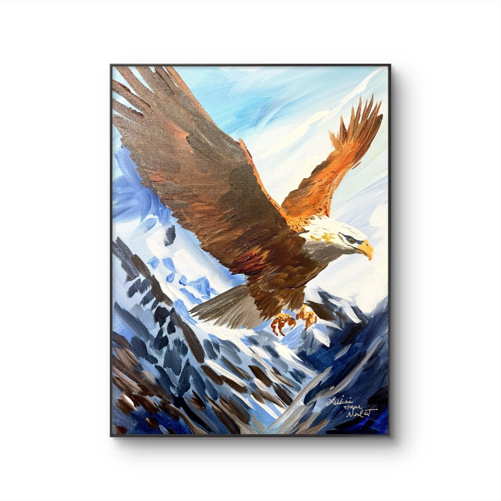 Eagle 16″x12″ Abstract Expressionsim Patriotic Eagle Original Design Home Art