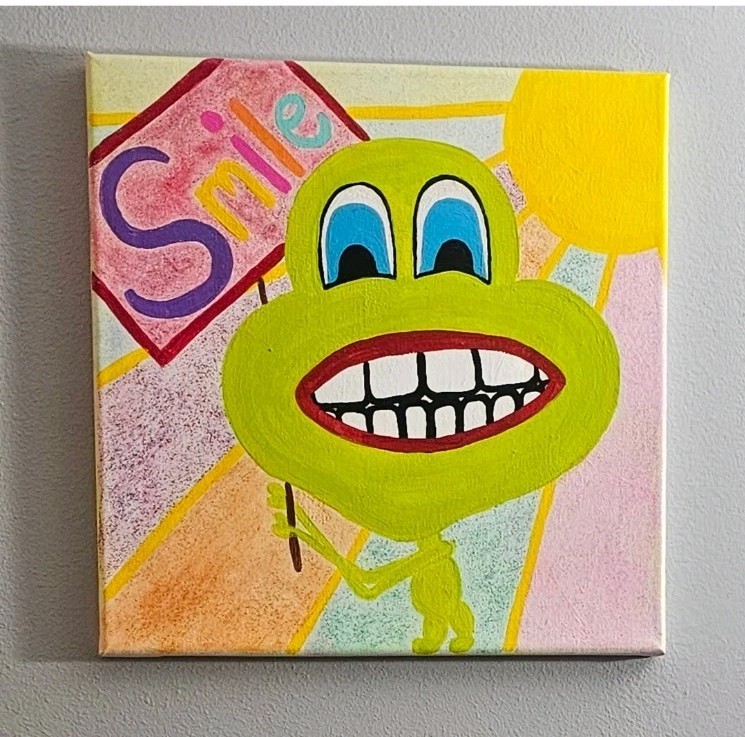 Original Painting SMILE frog Perfect For Dentist Office Or Children’s Room