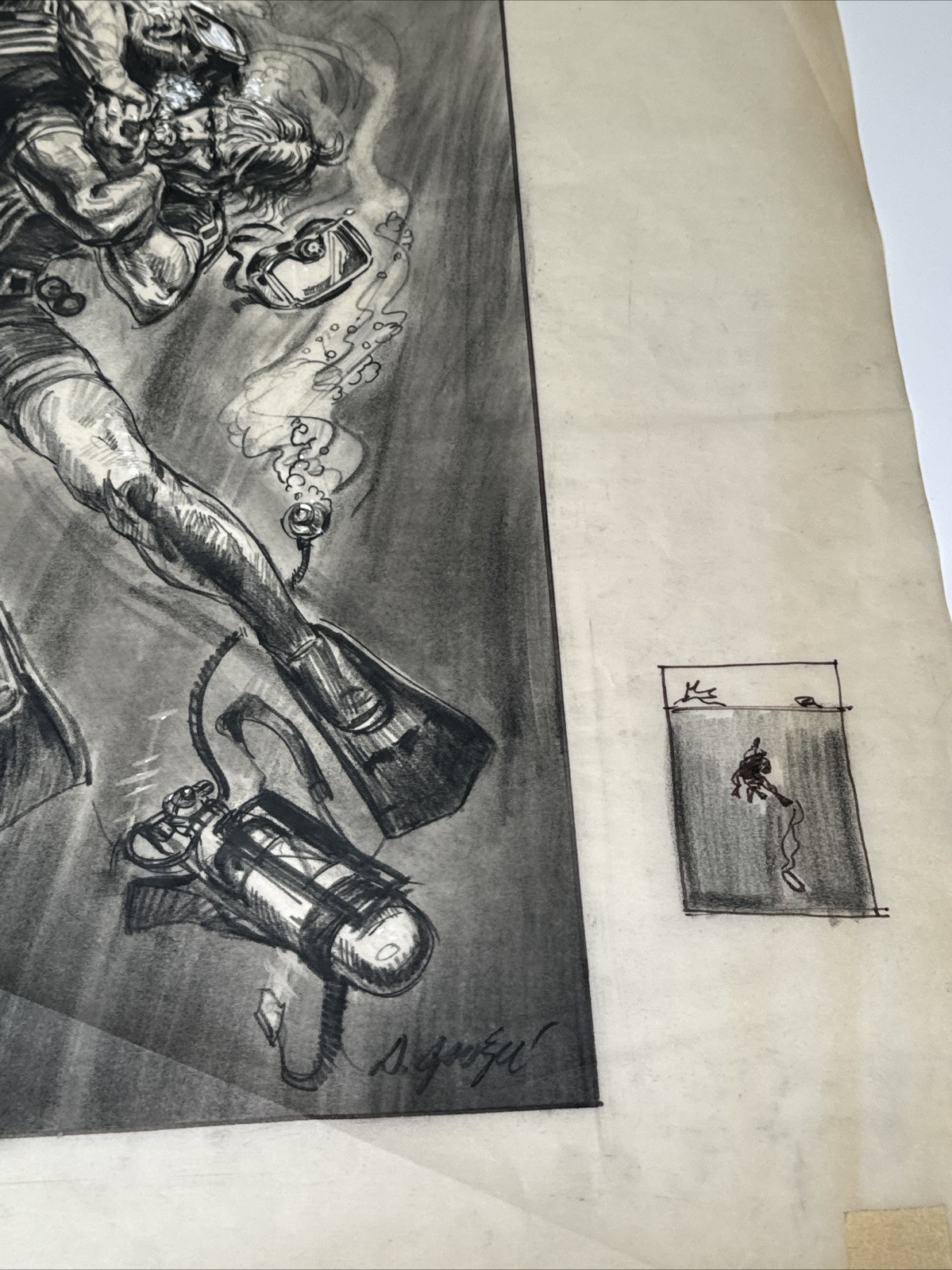 DAN GOOZEE DRAWING PAINTING STUDY ILLUSTRATION FAMOUS SCUBA DIVERS UNDER THE SEA