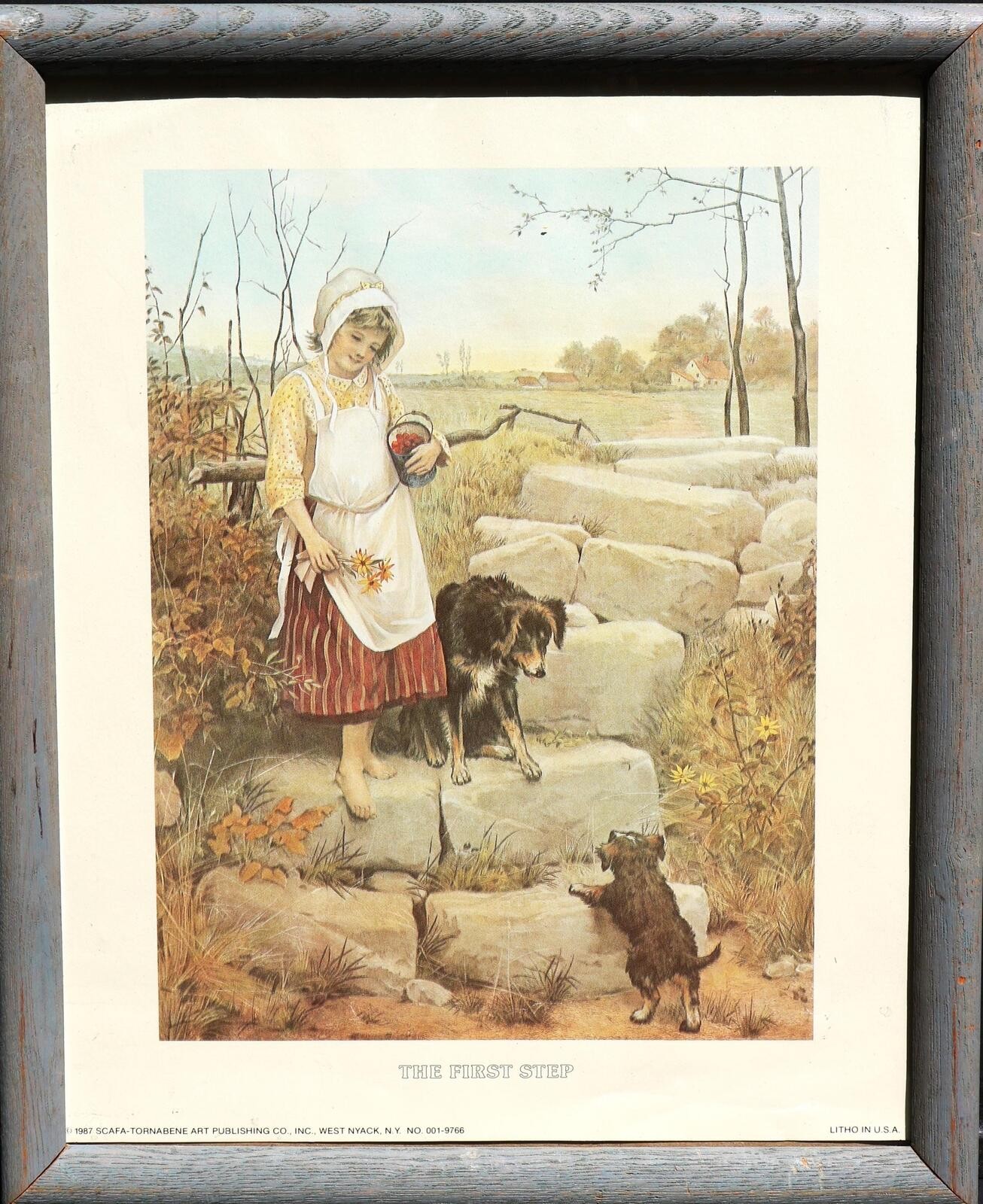 Lithography of painting “The first steps” by renowned artist Helena Maguire 1984