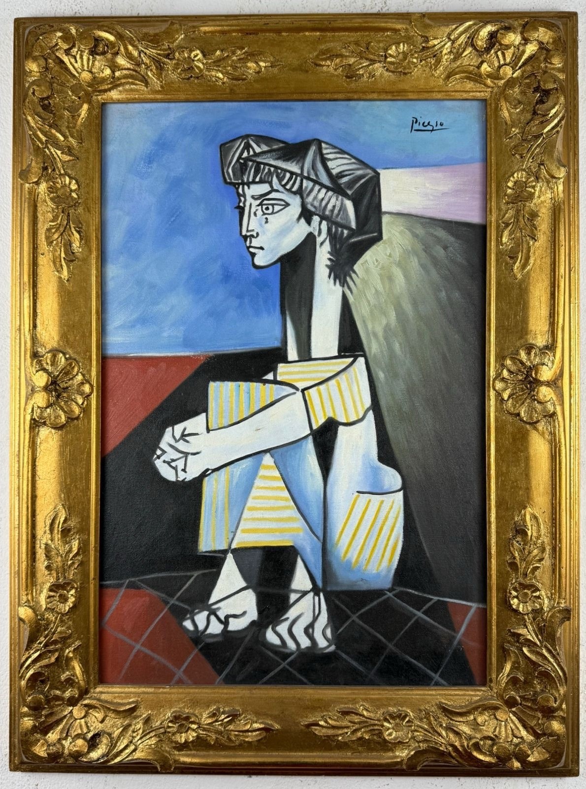 Pablo Picasso (Handmade) Oil On Canvas Painting signed and stamped