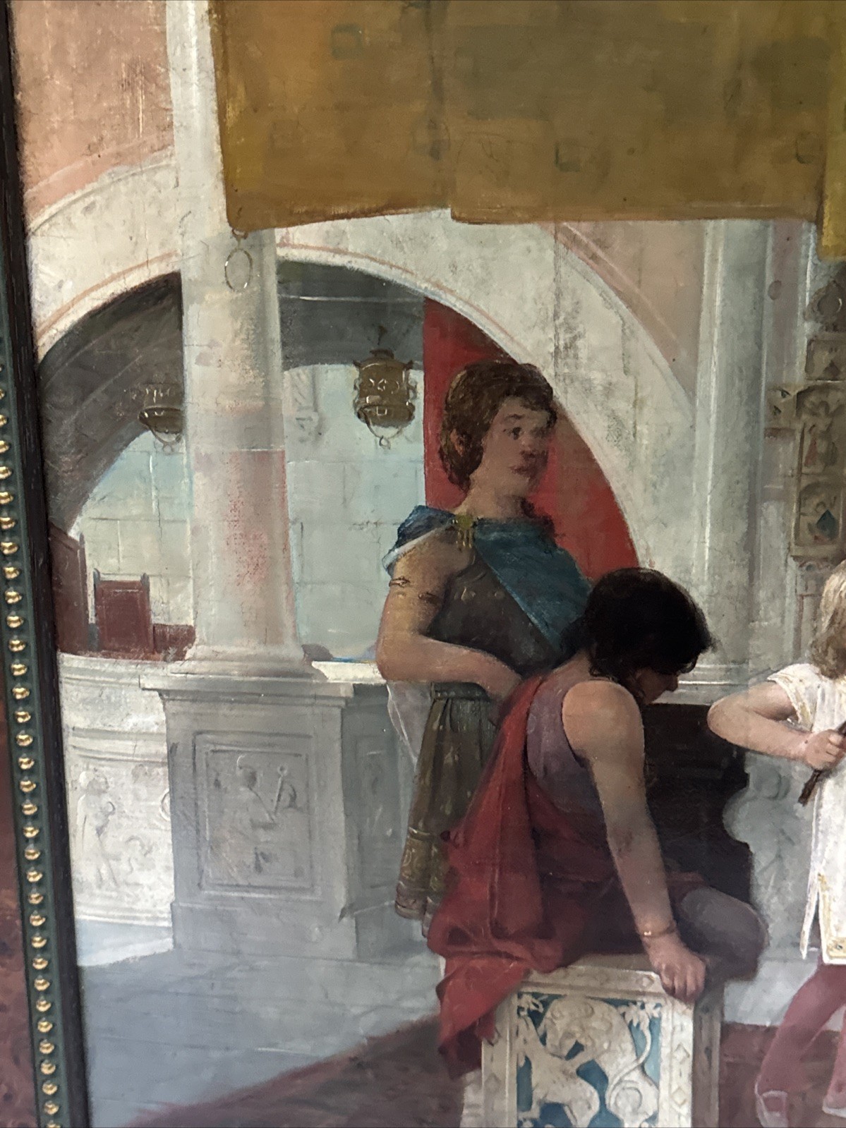 Antique Queen Painting Masterful 19th Century Iconic Interior Oil 1880 Portrait