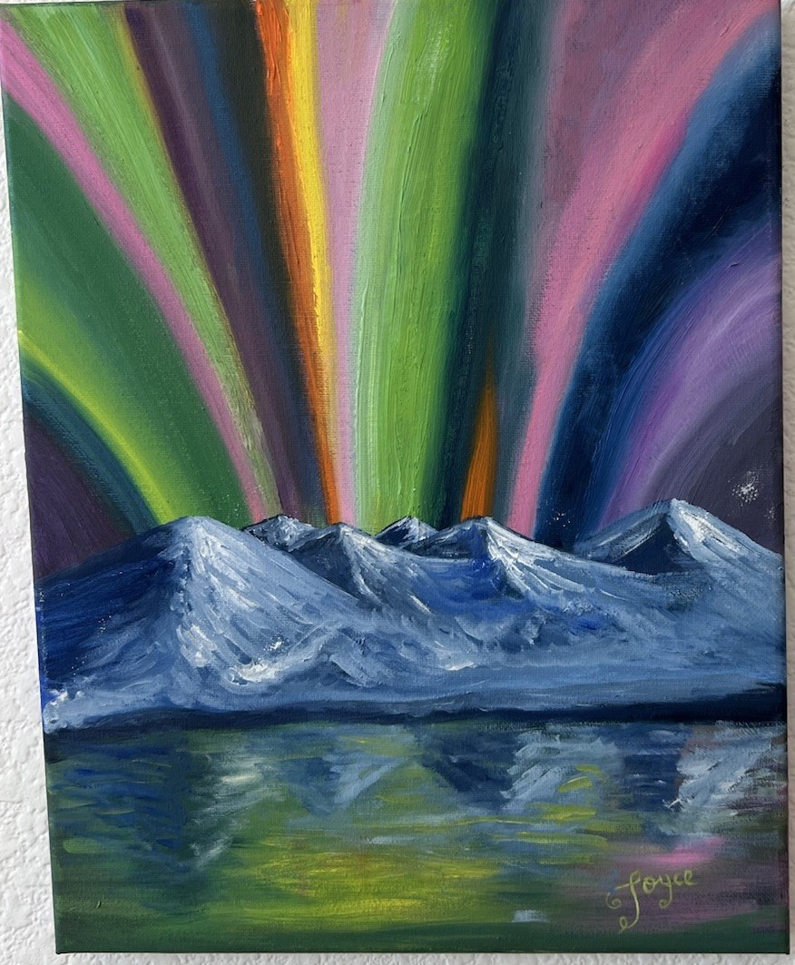 Best Offer «Aurora Borealis» in Alaska Oil Painting Original and single piece.