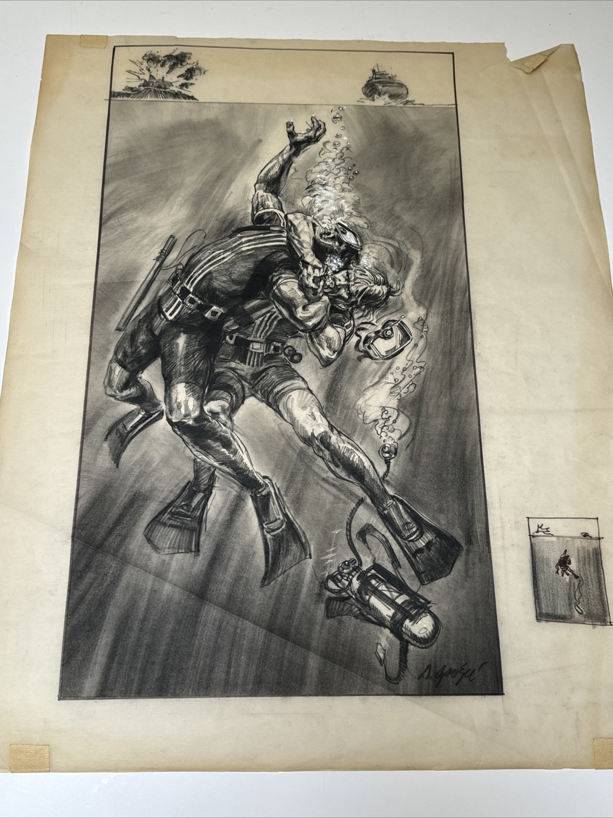 DAN GOOZEE DRAWING PAINTING STUDY ILLUSTRATION FAMOUS SCUBA DIVERS UNDER THE SEA