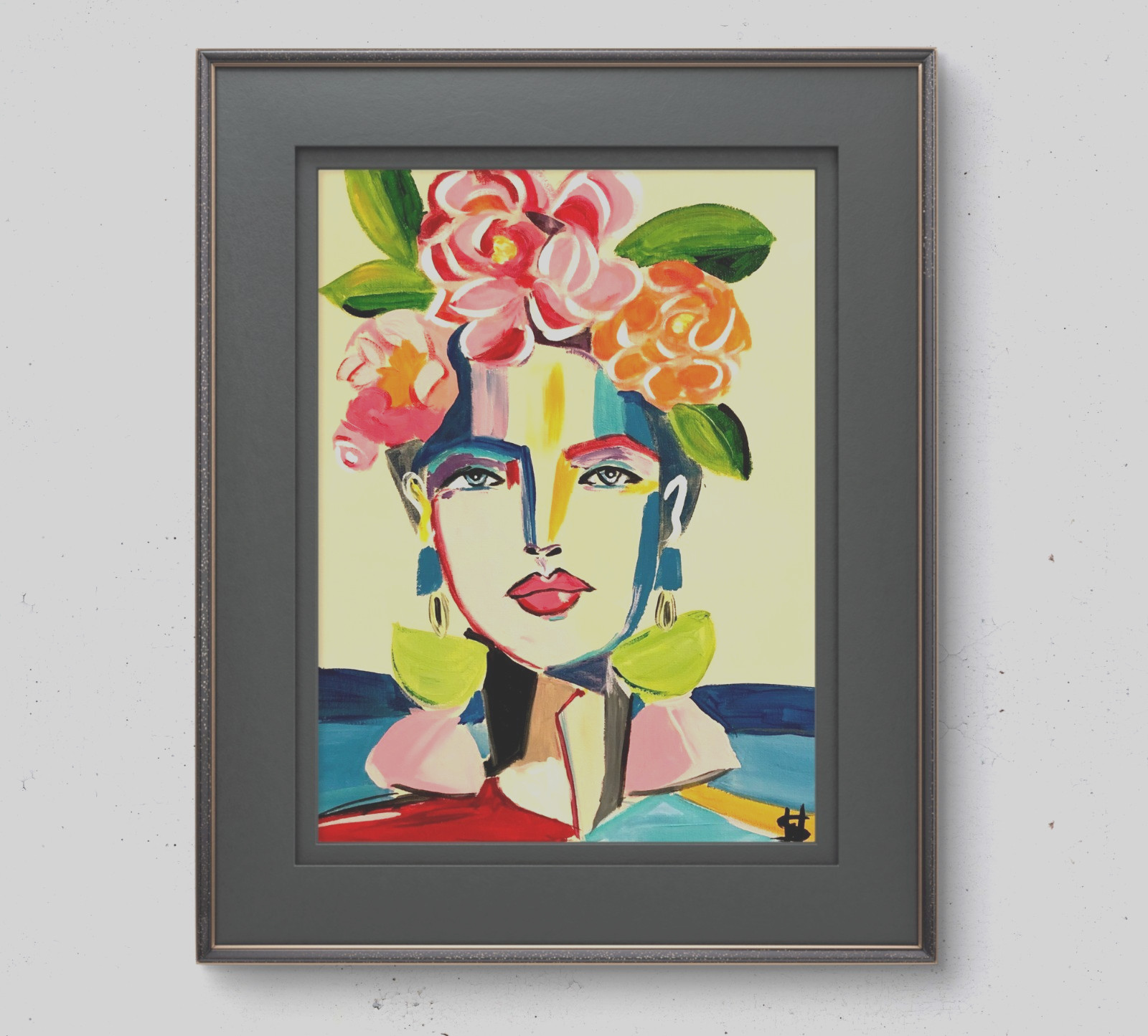 WS original fashion girl painting 12X16 canvas modern expressionist fine art