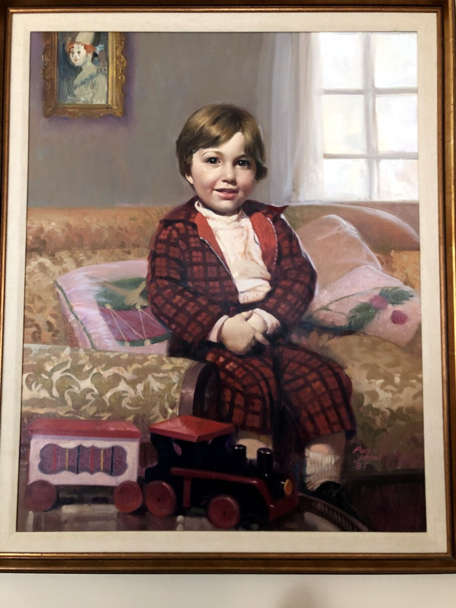 PINO DAENI – PORTRAIT OF A BOY II – ORIGINAL PAINTING – OIL ON CANVAS – 32 x 26