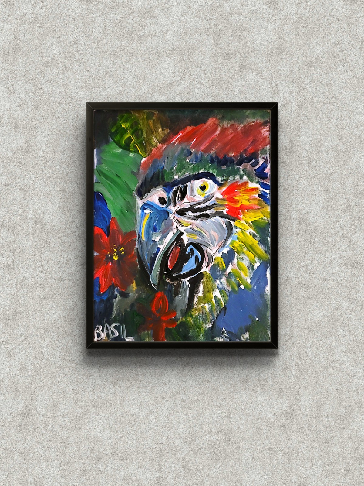 Parrot Unique Abstract Expressionism Wall Art Canvas Board 11×14
