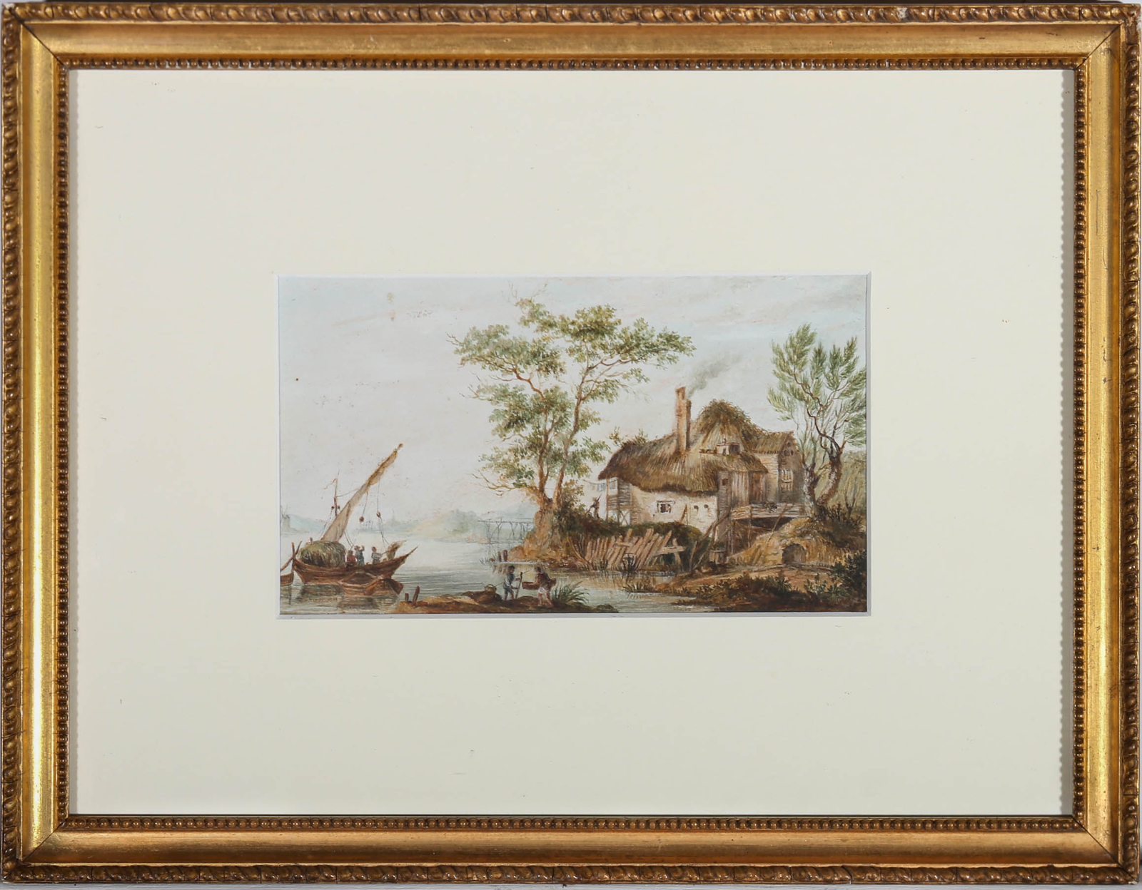 Late 19th Century Watercolour – The Fishing Village