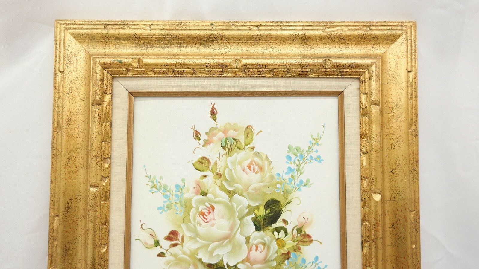 EDWARDS FRAMED & SIGNED PAINTING FLOWERS 24″ x 20″ – VERY NICE! TF