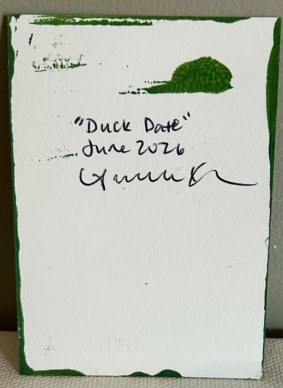 ACEO Original Acrylic Painting by Annelisek.art, Duck Mallard Pond, 2.5 X 3.5in