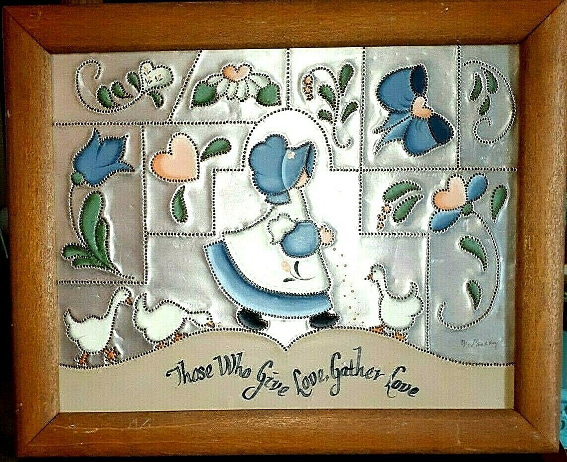 Vintage Art Poke Design Aluminum Foil Painting Inspiring Quote Wall Art 16″x14″