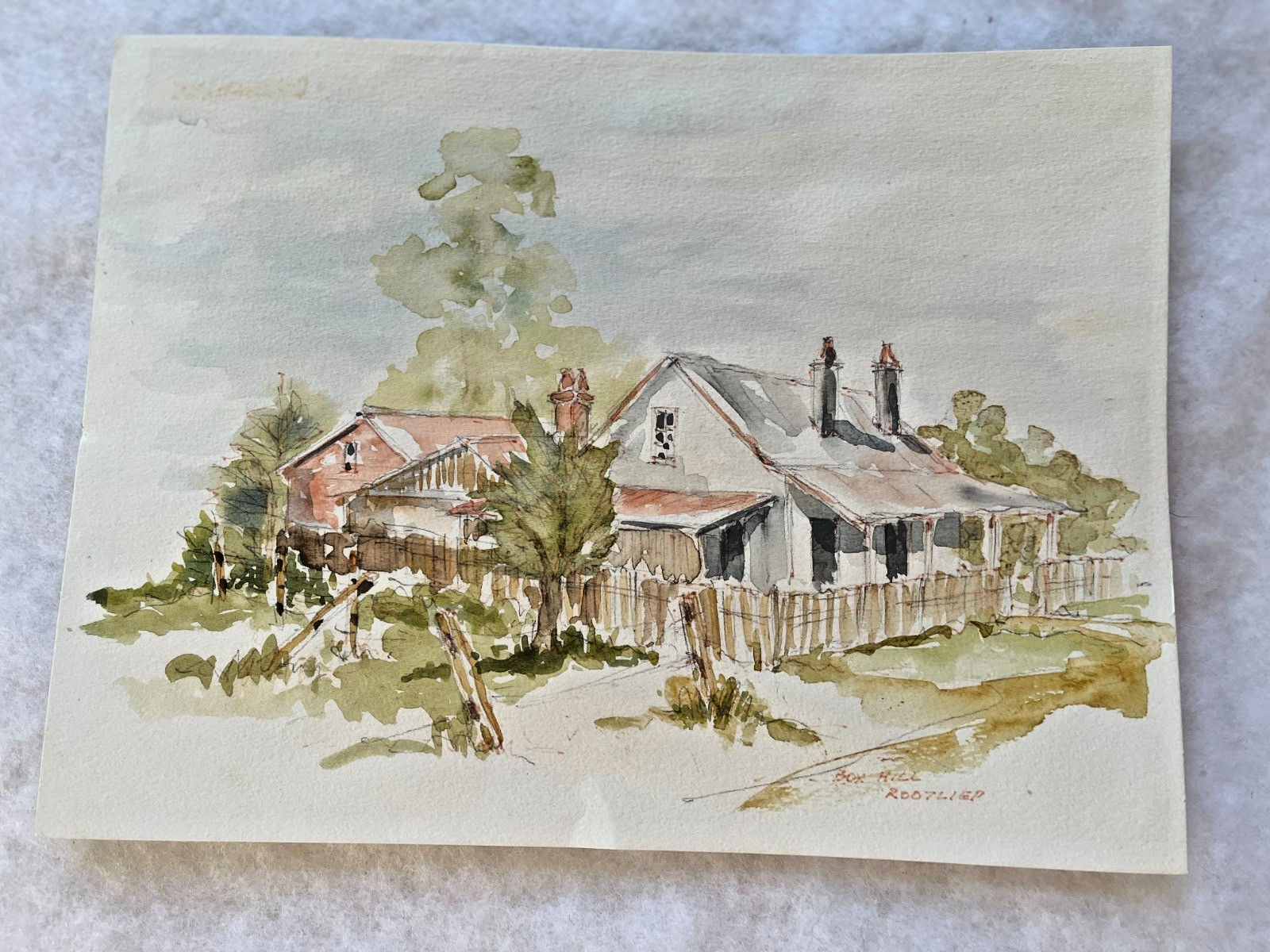 Watercolor painting OLD SURREY COTTAGE «Box Hill 2007Liep» 7.5″ X 10″