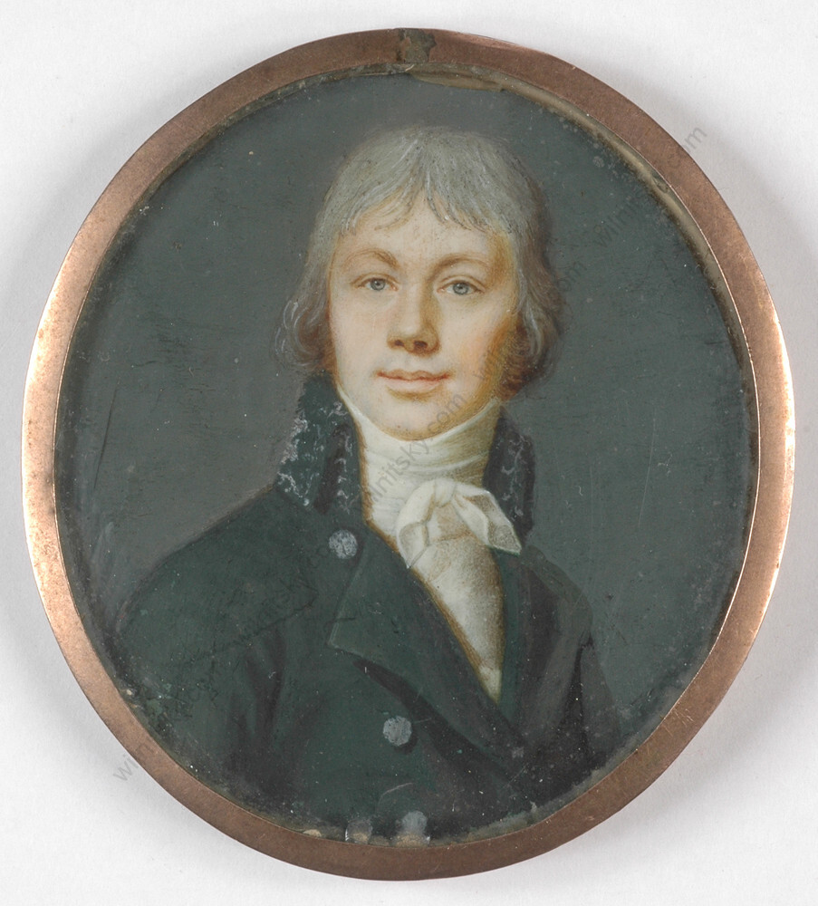 «Inspecteur des douanes», fine French miniature, 1801/04