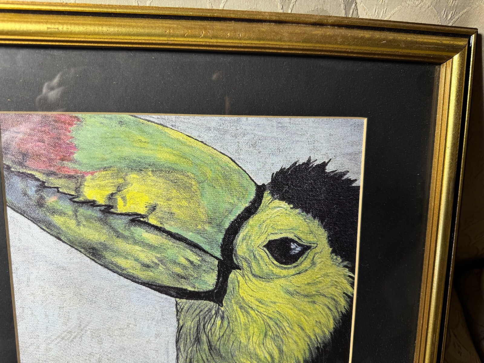 Elizabeth Whitaker «A Toucan Scene» Mixed Media Painting – Signed And Framed