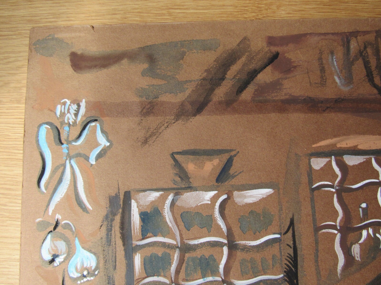 Opera Decor Gouache Drawing Signed by Jacques André Brégère set design painting