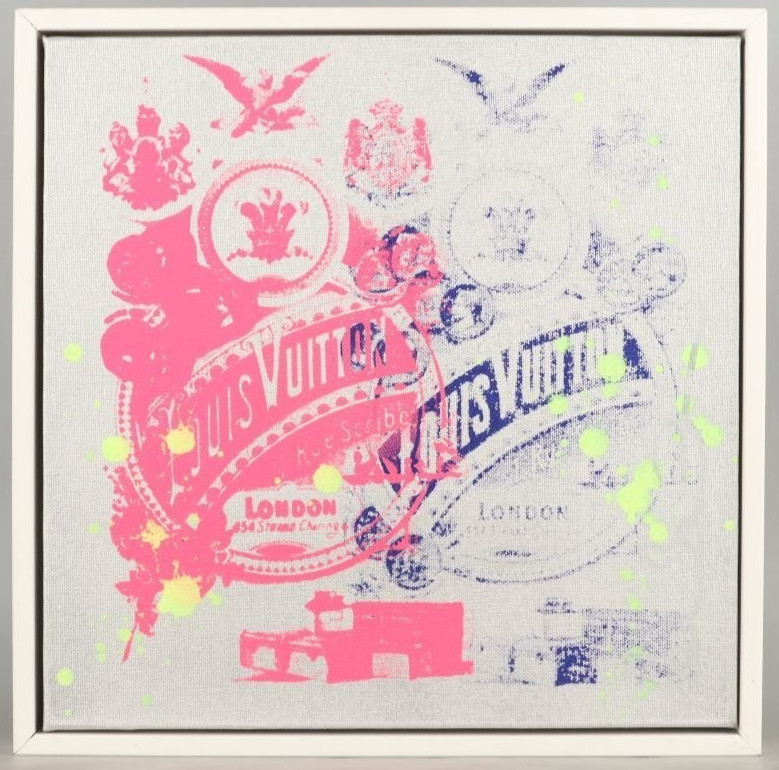 Shane Bowden LV Pop Art Canvas Mixed Media Louis Vuitton Street Art Signed Style