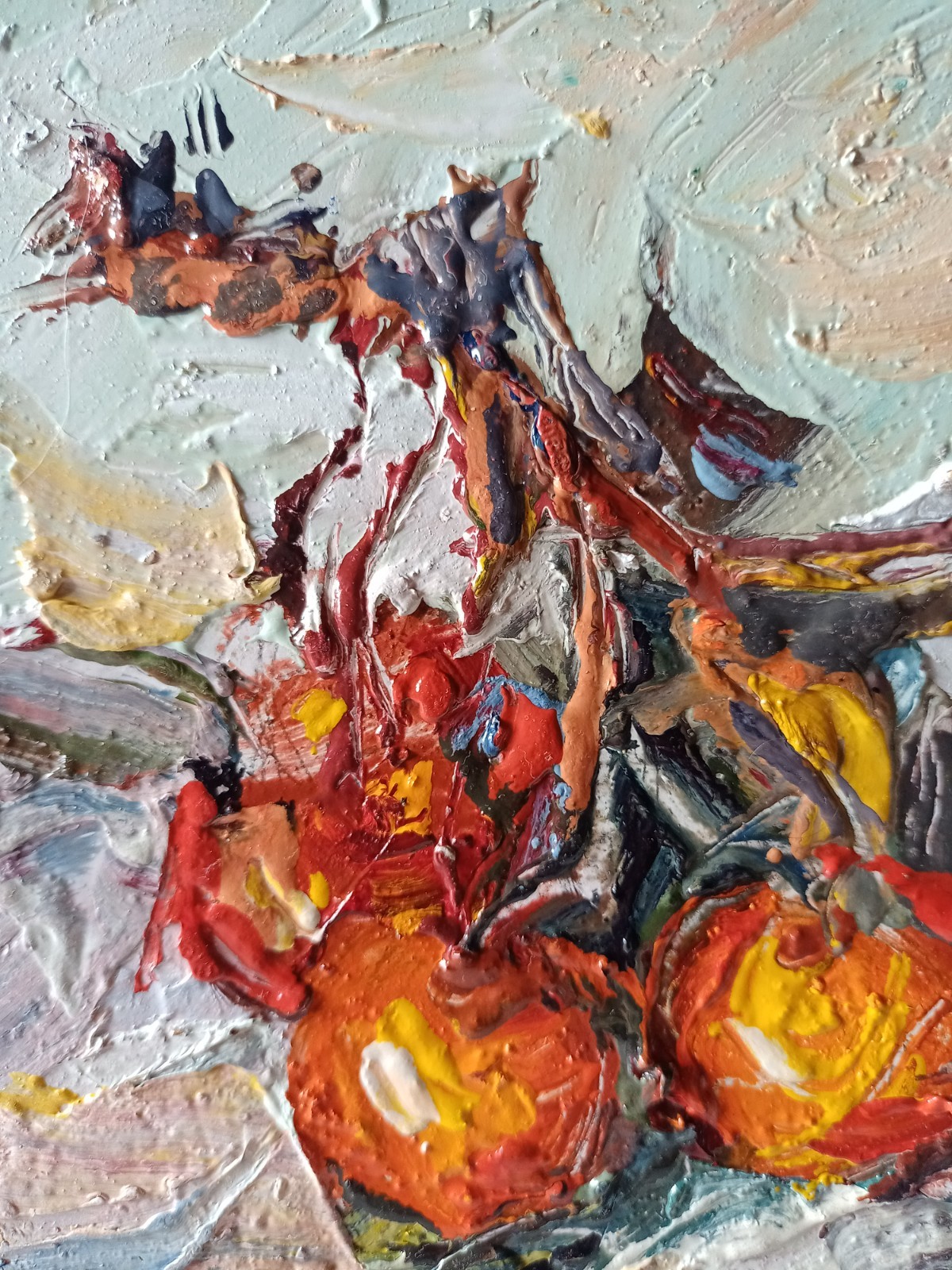 Cherries Impasto Painting Original Art Impression Oil Painting 5.9 x 7.8 in