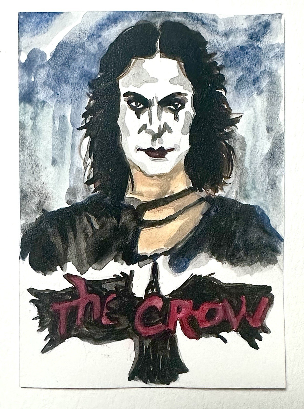 ACEO Original Painting The Crow Brandon Lee Miniature Art Card OOAK
