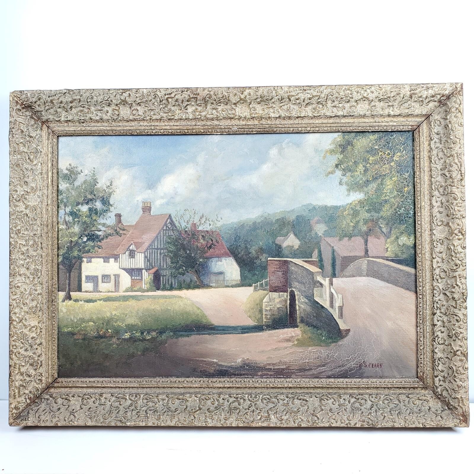 A. S. Clark Signed Oil on Canvas Painting Original Art Framed with COA