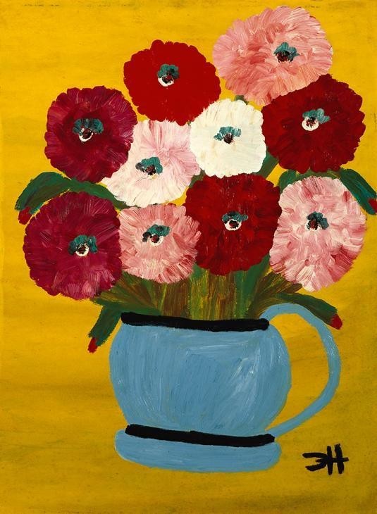 Clementine Hunter (Handmade) Signed Oil Painting on Canvas 16×24 in Naive Art ..