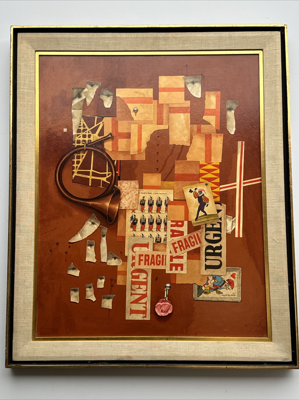 MID CENTURY PAINTING SURREALISM MODERNISM Trompe-l’oeil MYSTERY MASTERFUL OIL