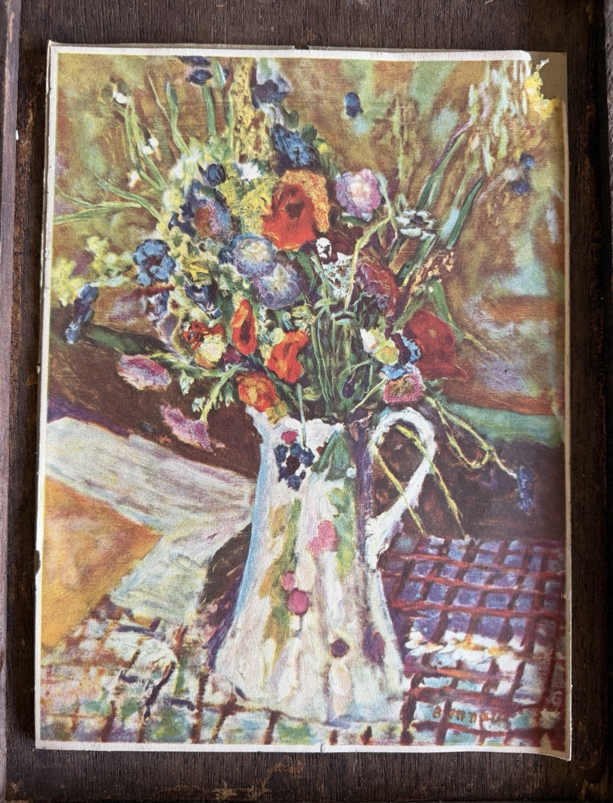 Framed Floral Still Life Painting Flowers in Vase – Single Piece Art