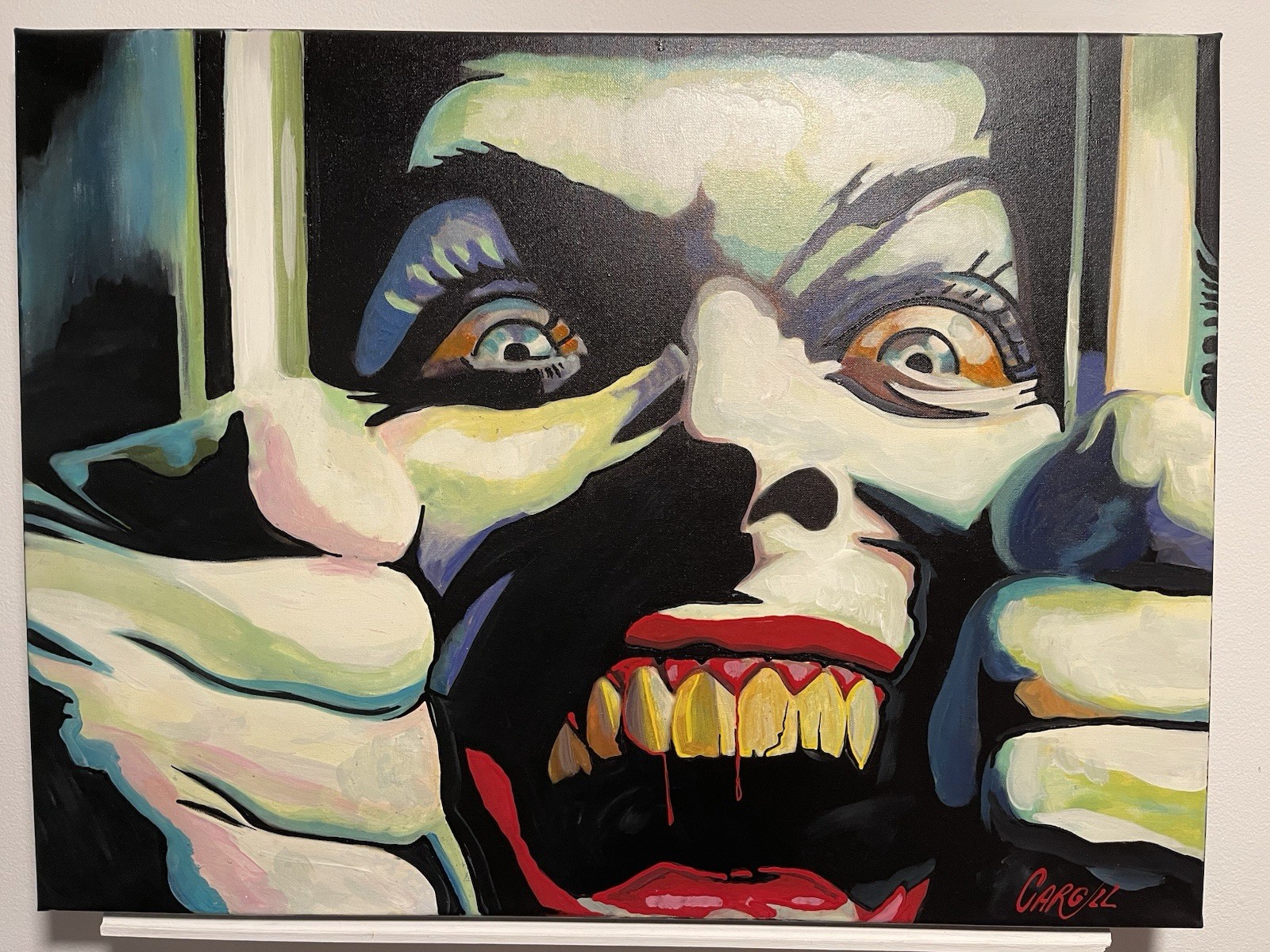 The Joker 24”x22” Pop Art Painting Chris Cargill W/COA