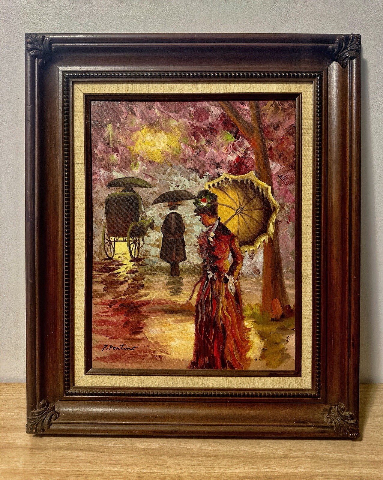 Original Oil On Canvas• Paris Street Scene • Signed Pietro Pantino • 11.25×15.5