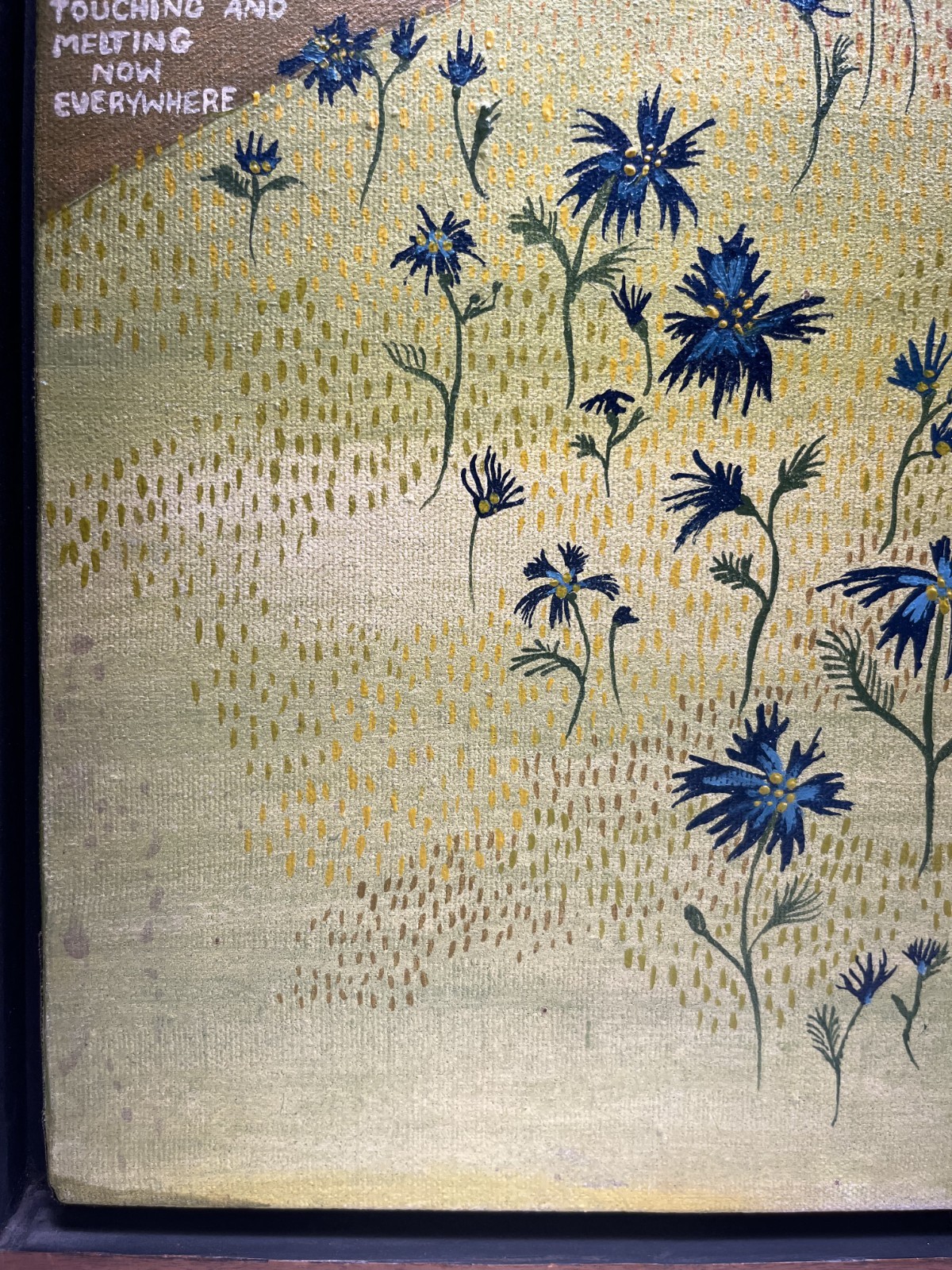 KRISTIN NELSON 70S MID CENTURY ABSTRACT FLOWERS NAIVE FOLK ART OIL PAINTING