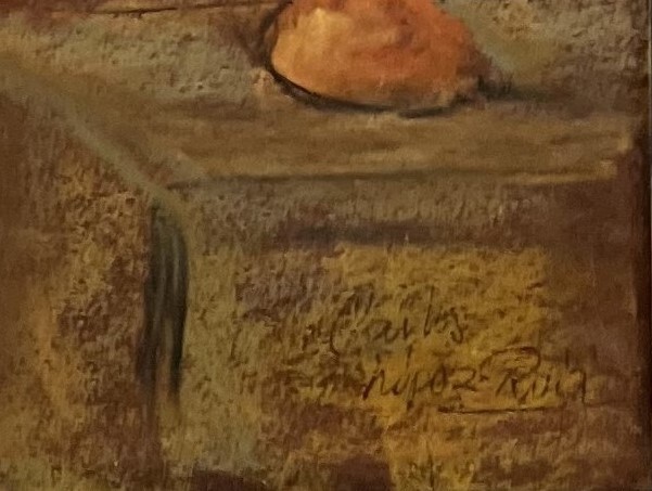 Carlos Lopez-Ruiz (1912-1972) Oil Pencil on Paper Framed Stunning Details