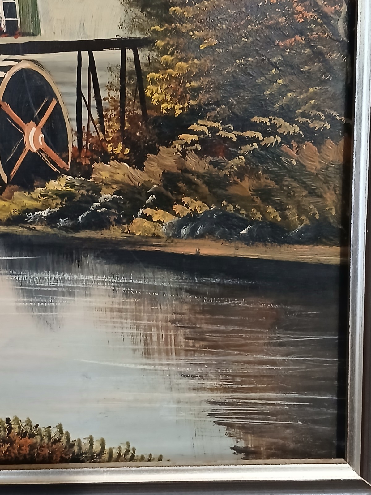 Vintage R. Schneider Signed Original Oil Painting With Wooden Frame 24.5″ X 29″