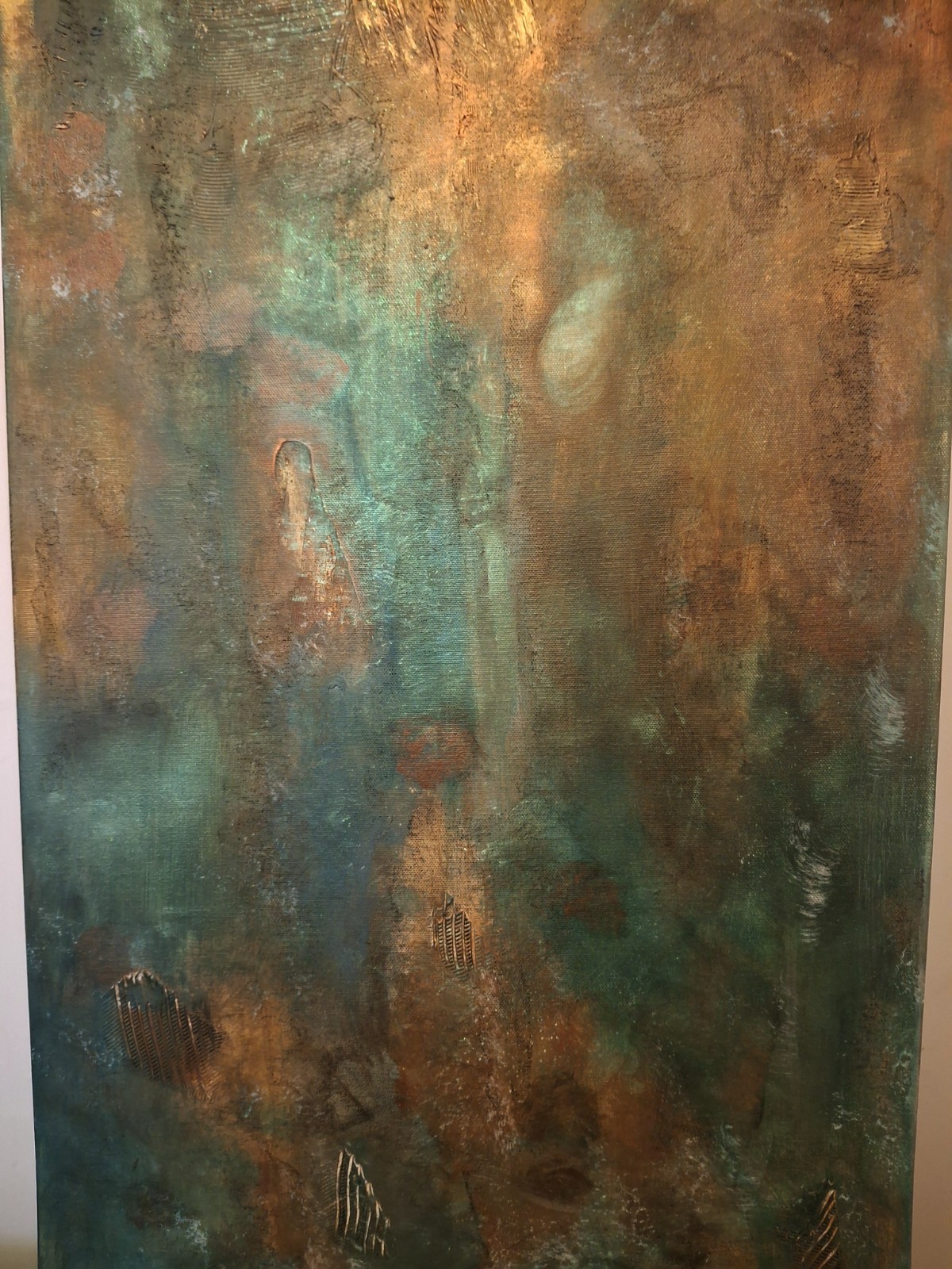 Abstract, Large, Painting, Original, Gold, Turquoise, PATINA