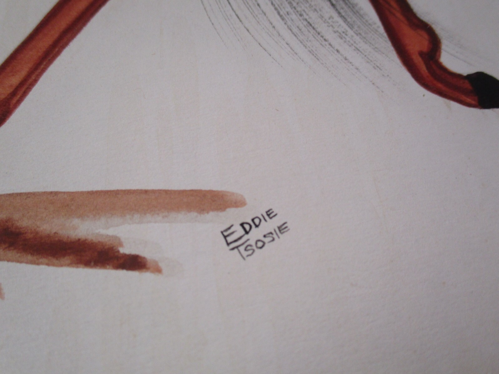 EDDIE TSOSIE ORIGINAL PAINTING VINTAGE NATIVE AMERICAN INDIAN MAN ON HORSE 1960
