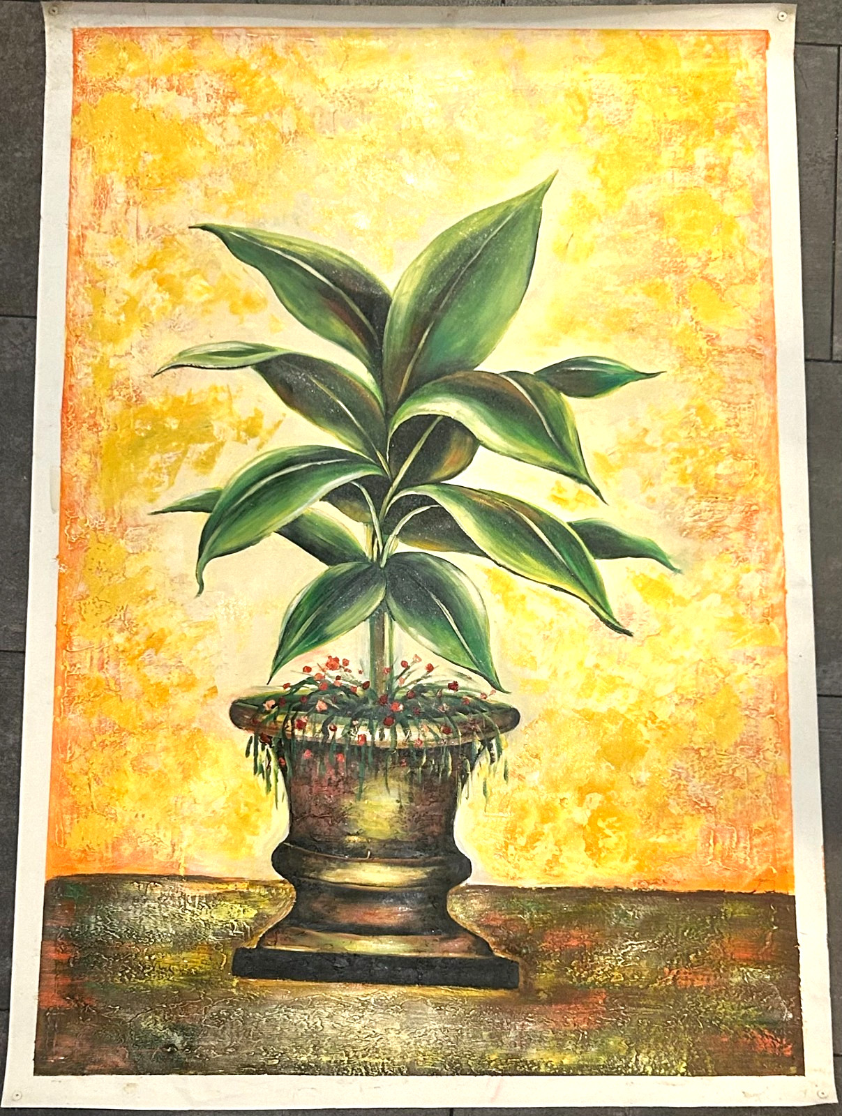 Hand-Painted Oil Painting on Canvas Paper 39×27. «Potted Majesty»