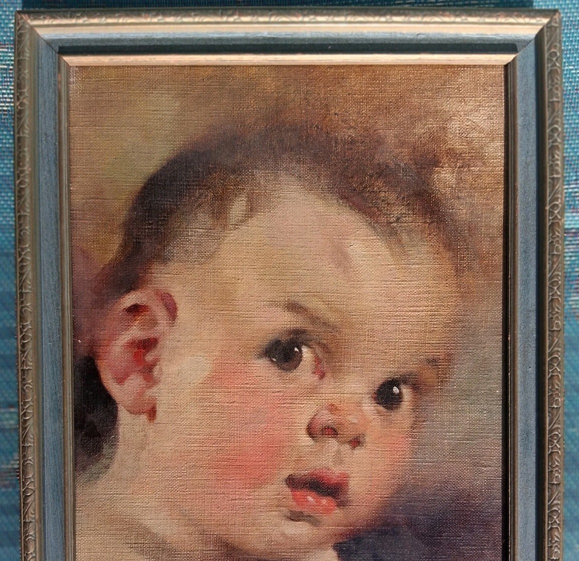 FLORENCE A. KROGER – CALENDAR ILLUSTRATION OIL PAINTING – LITTLE BOY – Ca 1945