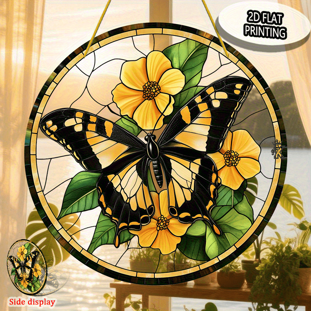 8×8 Block Flower Suncatcher Green Theme Mothers Day Garden Decor