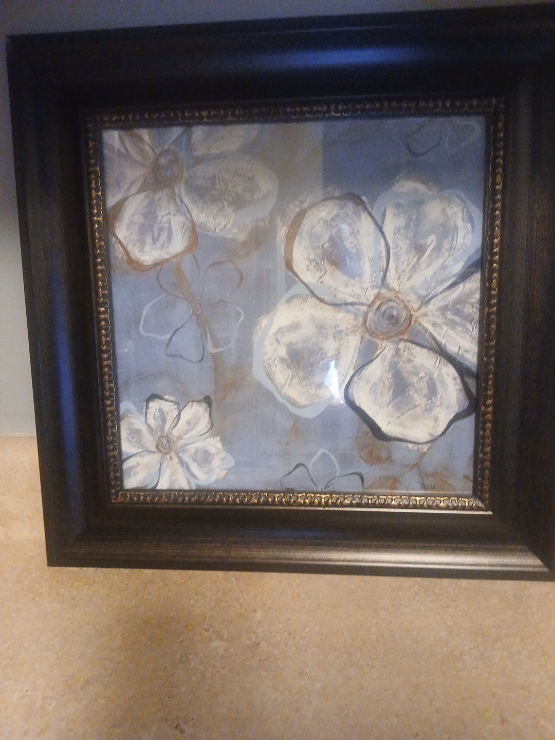 «Blue Flowers» Unsigned Painting. Beautiful Color.