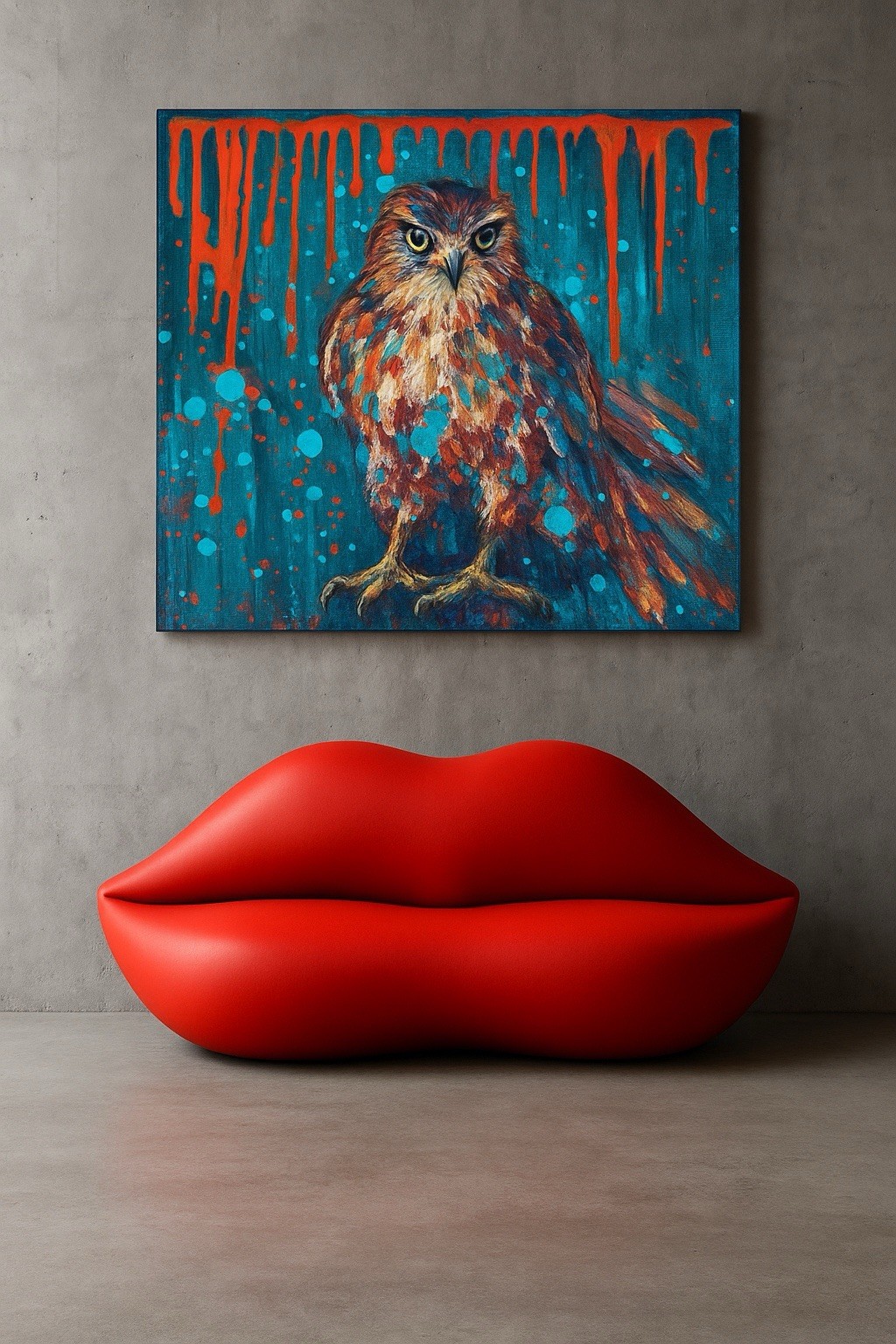 Modern Abstract Eagle Painting Vibrant Colorful Wildlife Canvas Wall Art